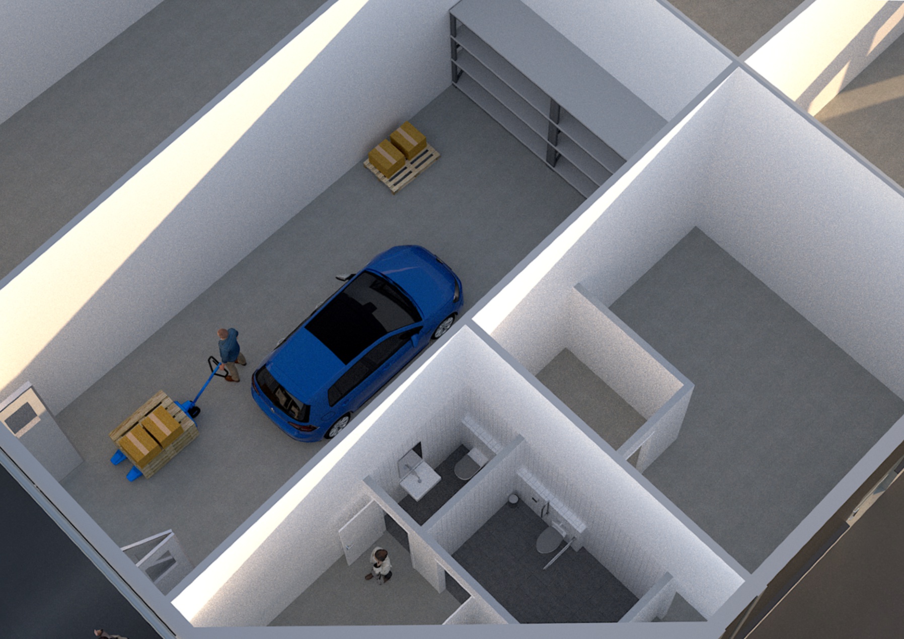 Genomskärningsbild på ett garage hos Staffanstorp Garage